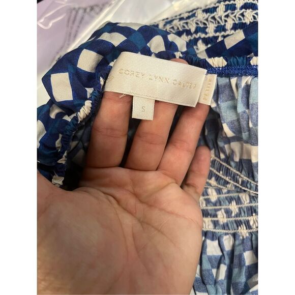 ANTHROPOLOGIE Corey Lynn Calter Off-The-Shoulder Smocked Mini Dress size small p - Picture 7 of 13